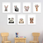 Set Ilustraciones Animales Corona Acuarela