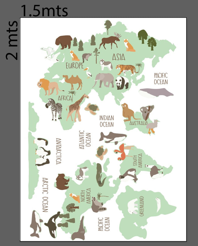 Vinil Mapa Animales