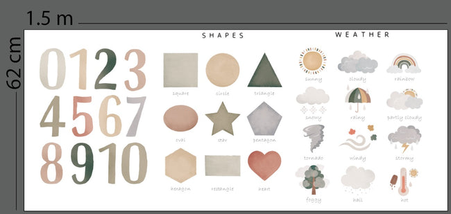vinil numbers, shapes and weather