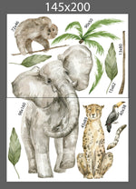 Vinil Selva elefante, chita y oso