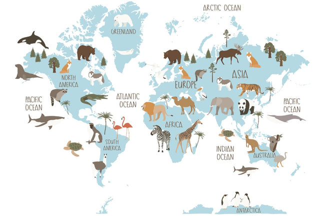 Vinil Mapa Animales