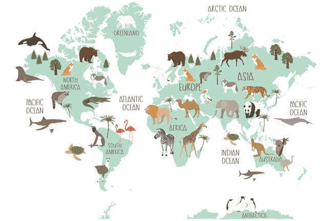 Vinil Mapa Animales