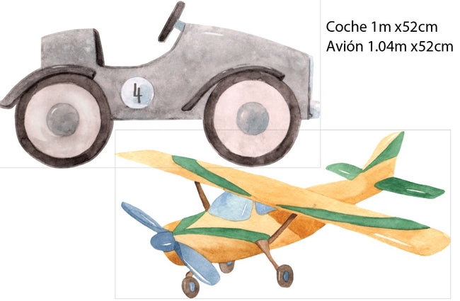 Vinil avión y coche vintage