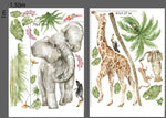 Vinil Selva elefante y jirafa